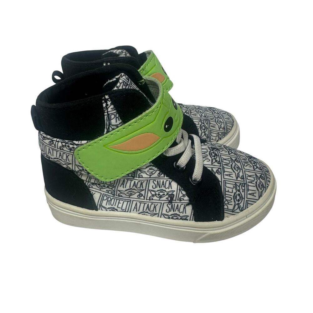 Star Wars‎ Baby Yoda Toddler Boy Canvas High-Top Sneakers The Mandalorian Size 8